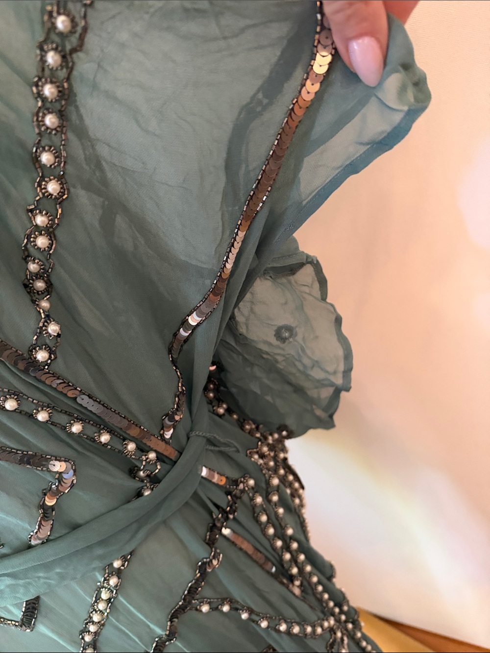 Free People X Jen’s Pirate Booty Space Odyssey Embellished Pearl Kaftan Dress - Picture 9 of 11